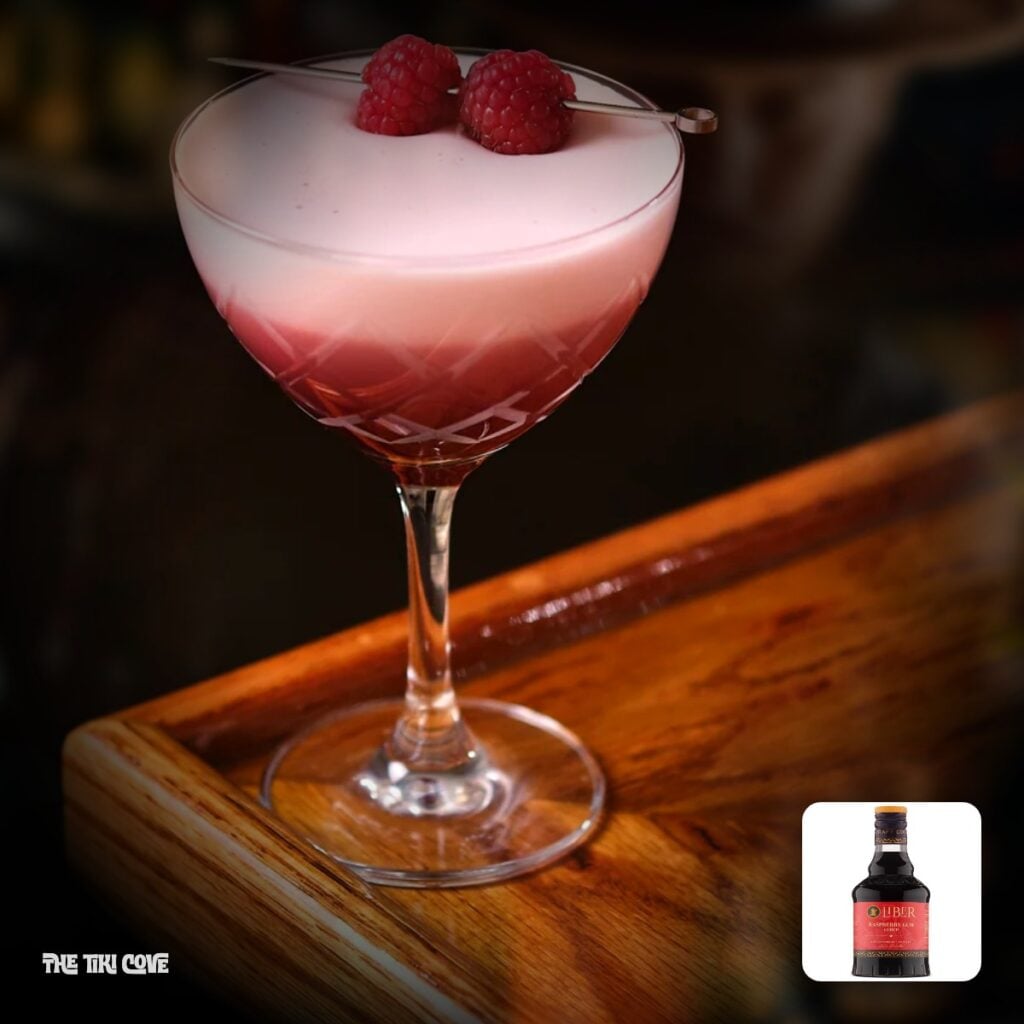 Clover Club cocktail made with Liber & Co. syrup