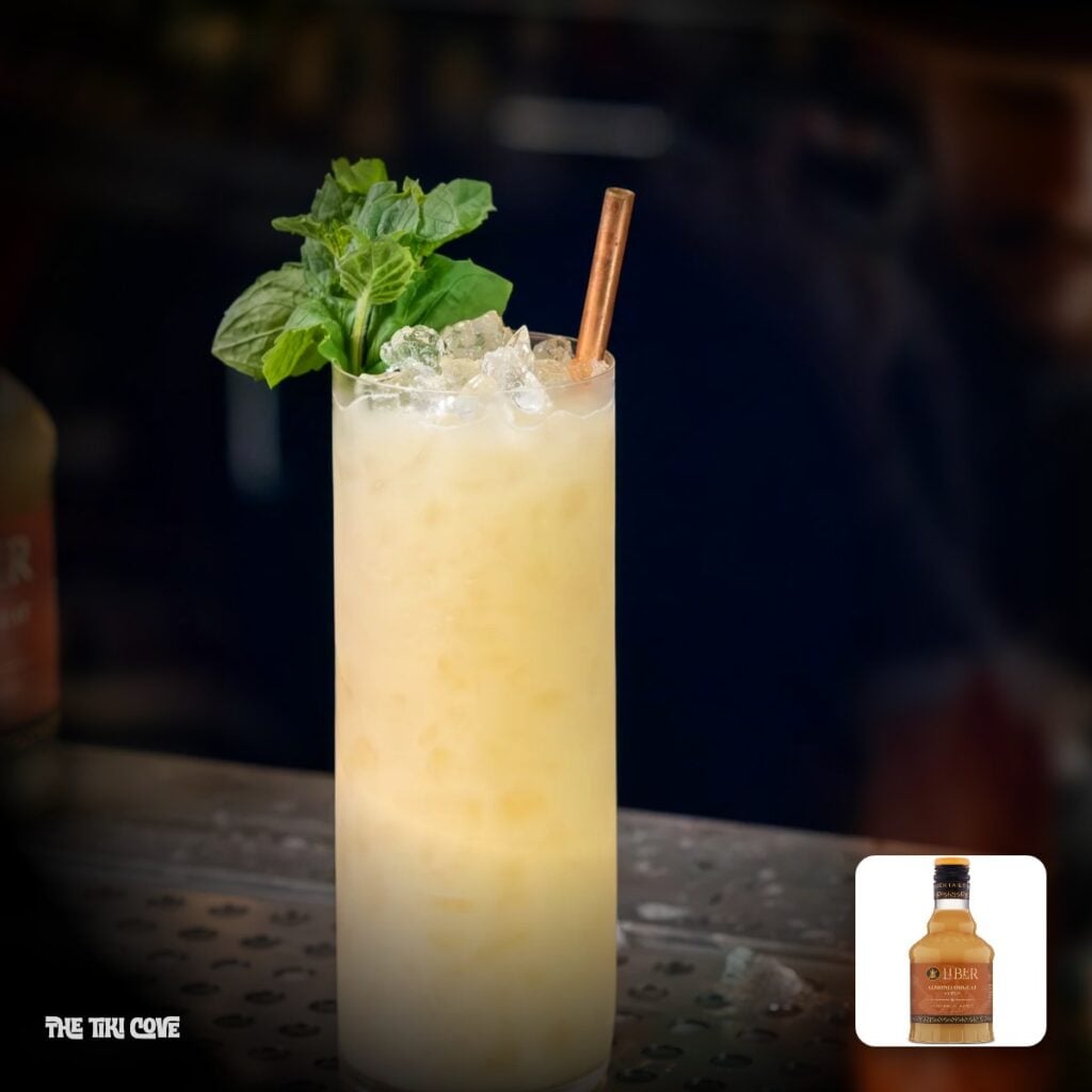 Fog Cutter cocktail made with Liber & Co. syrup
