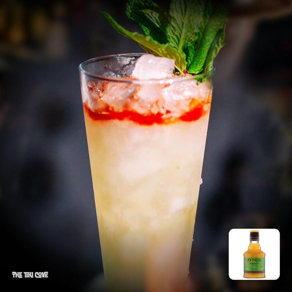 Kona Park Swizzle cocktail made with Liber & Co. syrup